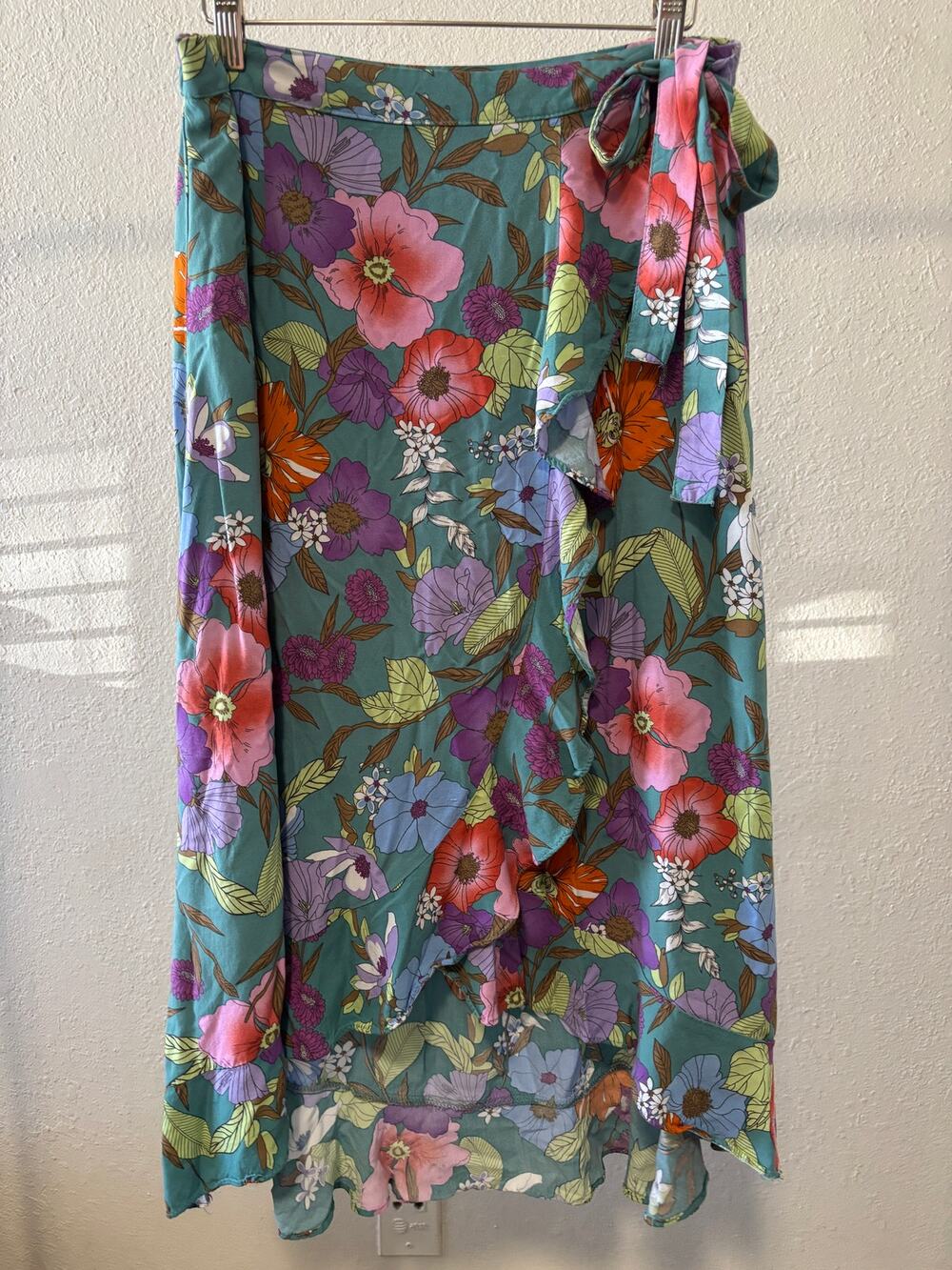 Rachel Roy Floral Midi Skirt Size Small Rayon Cottagecore
